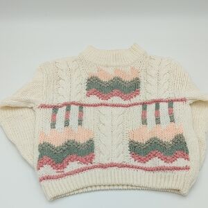 VTG Margules Cowl Neck Knit Sweater Women's Large 80s chunky cozy core abstract